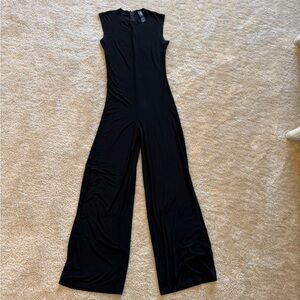 Norma Kamali Black Sleeveless Wide-Leg Jumpsuit